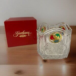 Gorham Rose Window Votive Candle Holder Lead Crystal Germany Cathedral NIB